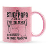 22Feels® Stiefvater Geschenk - Glitzertasse mit Spruch (Pink, 320ml)-Glitzertasse Pink 320ml-22Feels