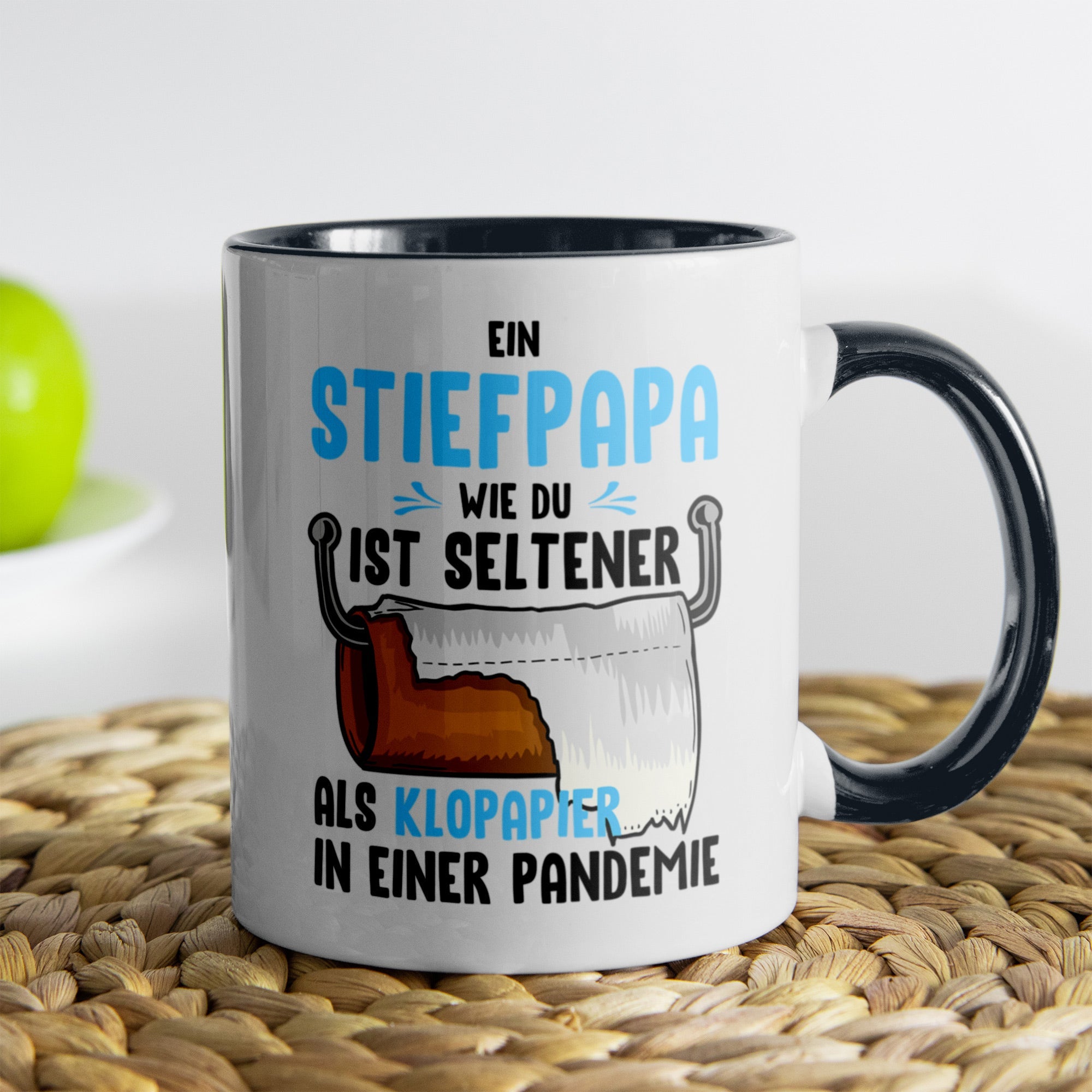22Feels® Stiefvater Geschenk - Tasse mit Spruch (Weiss-Schwarz, 320ml)-TwoTone Tasse Weiss-Schwarz 320ml-22Feels