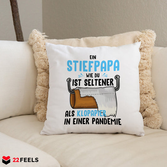 22Feels® Stiefvater Geschenk - Kissen mit Spruch (Weiss 40x40cm)-Kissen Weiss 40x40-22Feels