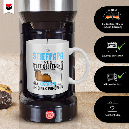 22Feels® Geschenk für Stiefpapas - Tasse mit Spruch: Klopapier (Weiss, 320ml)-Weisse Tasse 320ml-22Feels