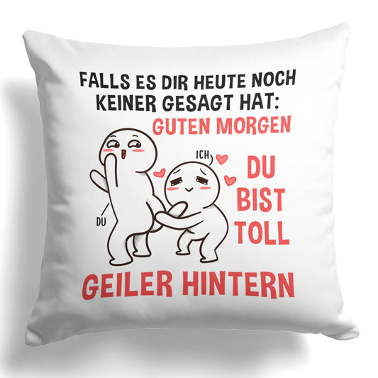 22Feels® Paar Geschenk zum Jahrestag, Valentinstag, Hochzeitstag etc. - Kissen mit Spruch (Weiss 40x40cm)-Kissen Weiss 40x40-22Feels