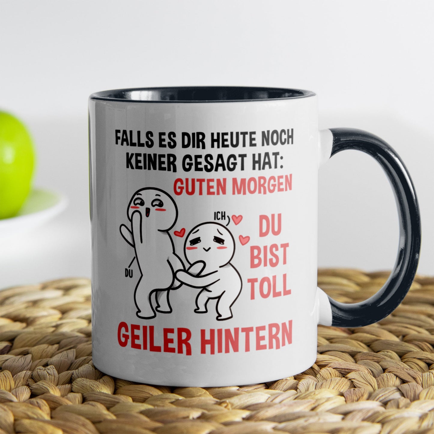 22Feels® Pärchen Geschenk zum Jahrestag, Hochzeitstag, Valentinstag etc. - Tasse mit Spruch (Weiss-Schwarz, 320ml)-TwoTone Tasse Weiss-Schwarz 320ml-22Feels