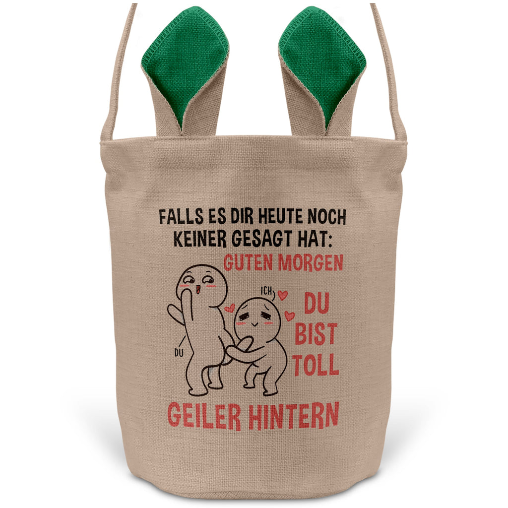 22Feels® Männer Frauen Osterkorb Ehefrau Ehemann Freund Freundin Ostern mit Henkel Ostergeschenk Tragetasche Ostern Deko Osternest Körbchen Hasenohren (Beige/Grün)-Ostern Tragetasche-22Feels