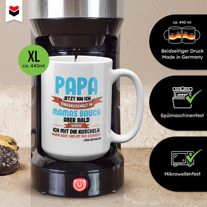 22Feels® Geschenk für Werdende Väter zur Schwangerschaft - Du Wirst Papa XL Tasse mit Spruch (Weiss, 440ml)-Weisse XL Tasse 440ml-22Feels