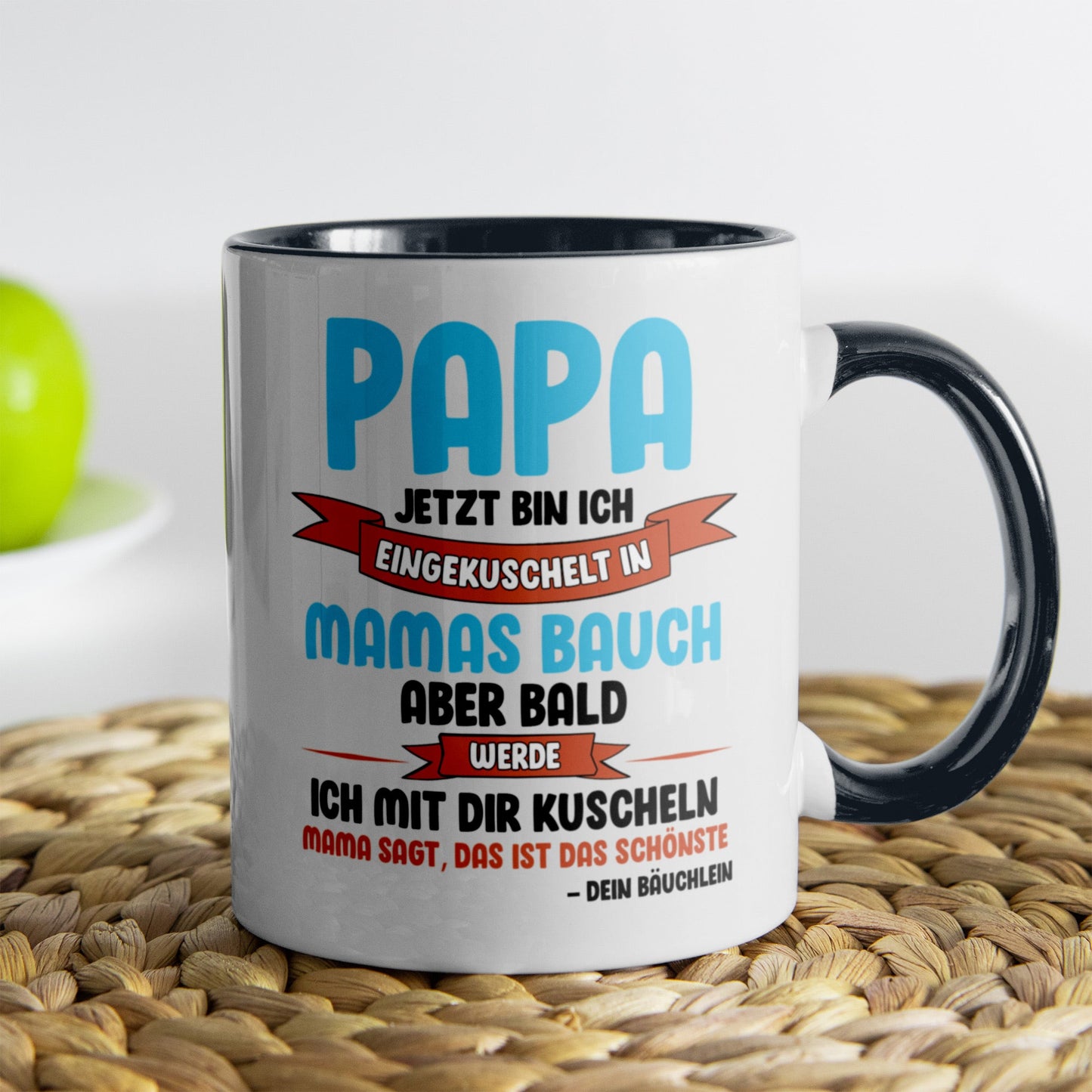 22Feels® Geschenk für Werdende Väter zur Schwangerschaft - Du Wirst Papa Tasse mit Spruch (Weiss-Schwarz)-TwoTone Tasse Weiss-Schwarz 320ml-22Feels