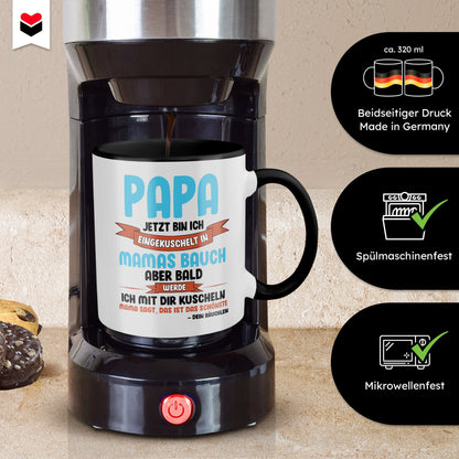 22Feels® Geschenk für Werdende Väter zur Schwangerschaft - Du Wirst Papa Tasse mit Spruch (Weiss-Schwarz)-TwoTone Tasse Weiss-Schwarz 320ml-22Feels