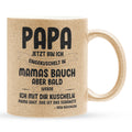 22Feels® Geschenk für Werdende Väter zur Schwangerschaft - Du Wirst Papa Glitzertasse mit Spruch (Gold, 320ml)-Glitzertasse Gold 320ml-22Feels
