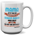 22Feels® Schwangerschaftsgeschenk Werdende Mama - XL Tasse mit Spruch (Weiss, 440ml)-Weisse XL Tasse 440ml-22Feels