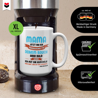 22Feels® Schwangerschaftsgeschenk Werdende Mama - XL Tasse mit Spruch (Weiss, 440ml)-Weisse XL Tasse 440ml-22Feels