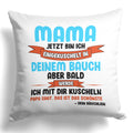 22Feels® Frauen Schwangerschaft Geschenk für werdende Mamas - Kissen mit Spruch (Weiss 40x40cm)-Kissen Weiss 40x40-22Feels