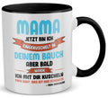 22Feels® Schwangerschaftsgeschenk Werdende Mama - Tasse mit Spruch (Weiss-Schwarz, 320ml)-TwoTone Tasse Weiss-Schwarz 320ml-22Feels