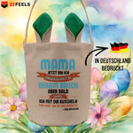 22Feels® Werdende Mama Schwangerschaft Ostern Osterkorb mit Henkel Ostergeschenk Tragetasche Ostern Deko Osternest Körbchen Hasenohren (Beige/Grün)-Ostern Tragetasche-22Feels