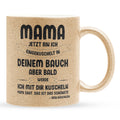 22Feels® Schwangerschaftsgeschenk Werdende Mama - Glitzertasse mit Spruch (Gold, 320ml)-Glitzertasse Gold 320ml-22Feels
