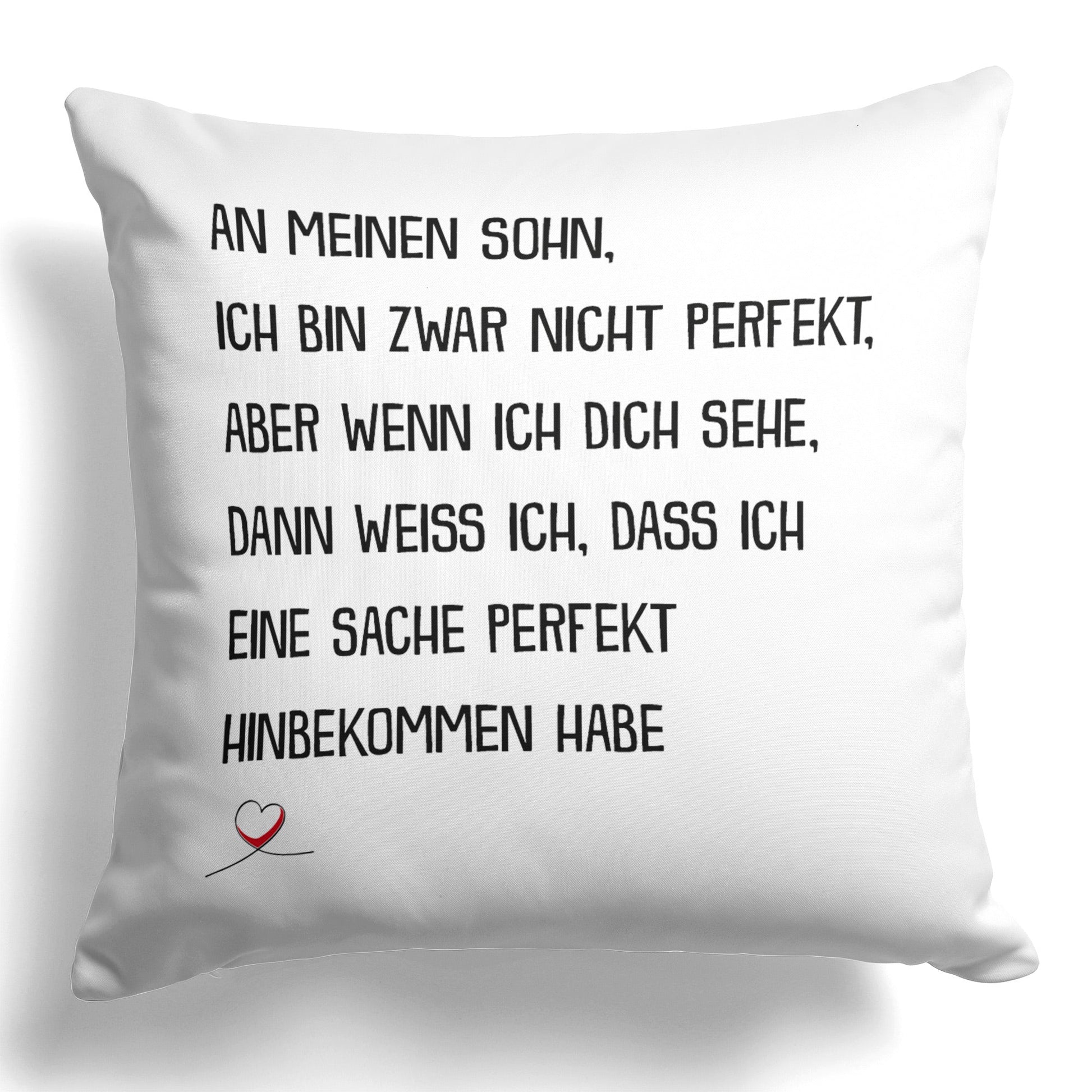 22Feels® Sohn Geschenk - Kissen mit Spruch (Weiss 40x40cm)-Kissen Weiss 40x40-22Feels
