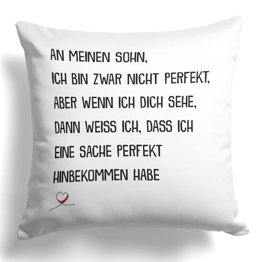 22Feels® Sohn Geschenk - Kissen mit Spruch (Weiss 40x40cm)-Kissen Weiss 40x40-22Feels