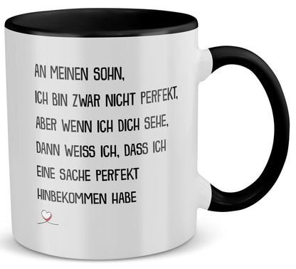 22Feels® Sohn Geschenk - Tasse mit Spruch (Weiss-Schwarz, 320ml)-TwoTone Tasse Weiss-Schwarz 320ml-22Feels