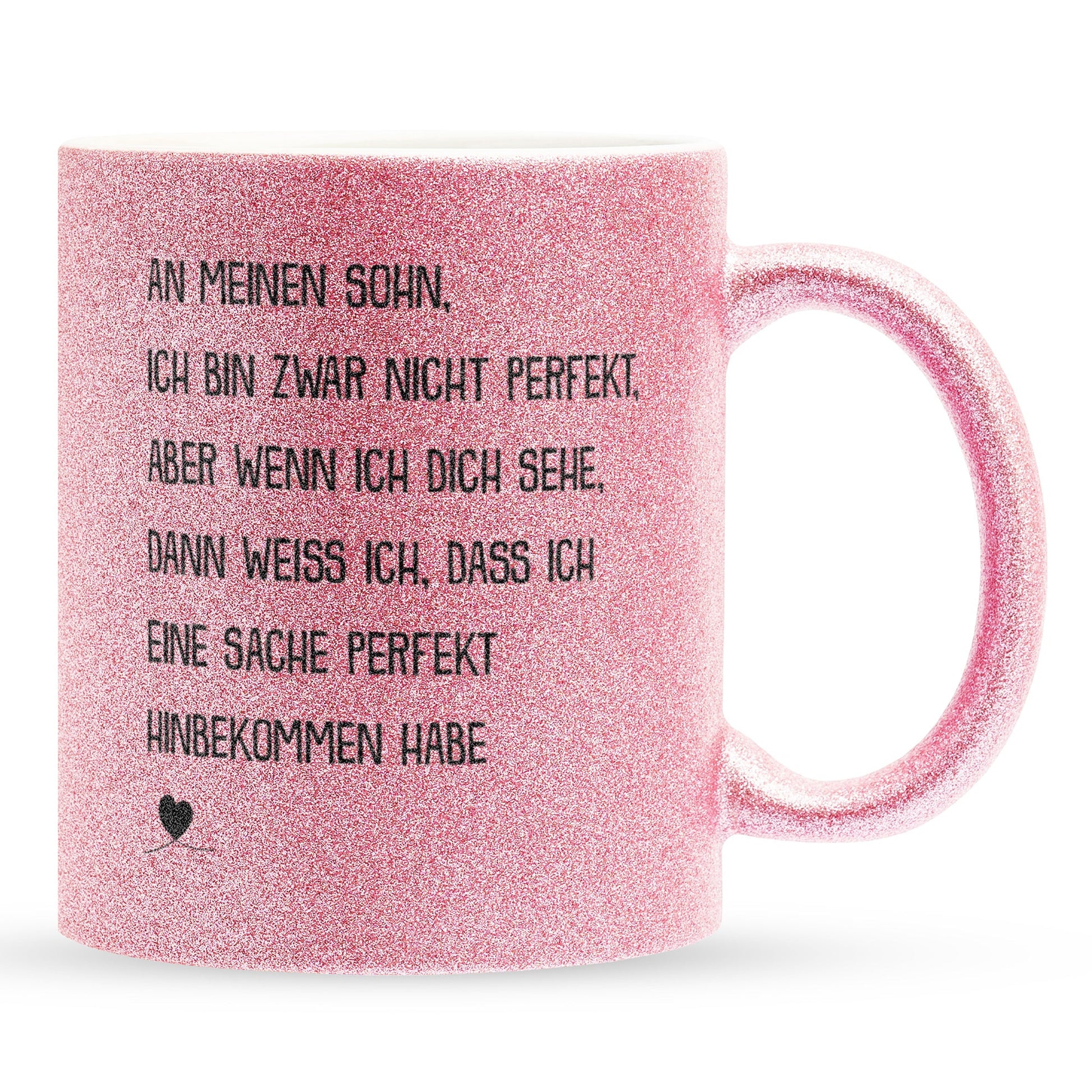 22Feels® Sohn Geschenk - Glitzertasse mit Spruch (Pink, 320ml)-Glitzertasse Pink 320ml-22Feels