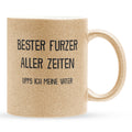 22Feels® Papa Geschenk - Glitzertasse mit Spruch (Gold, 320ml)-Glitzertasse Gold 320ml-22Feels