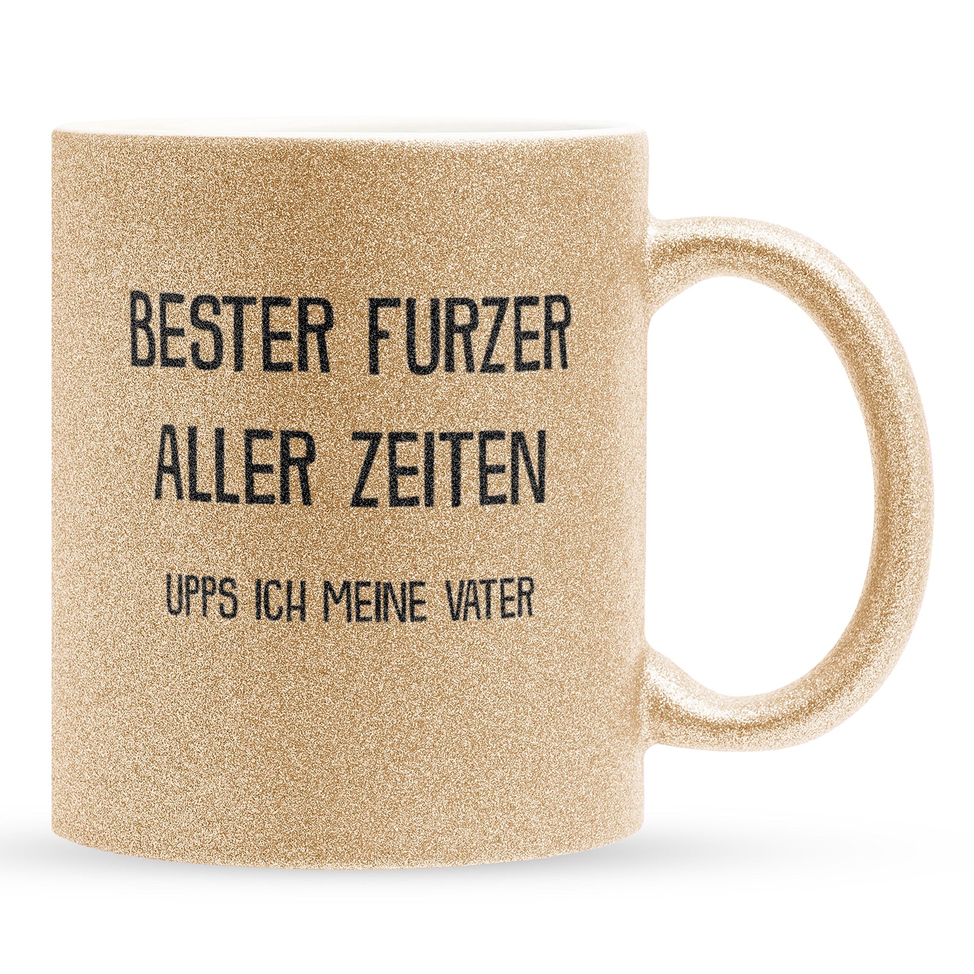 22Feels® Papa Geschenk - Glitzertasse mit Spruch (Gold, 320ml)-Glitzertasse Gold 320ml-22Feels