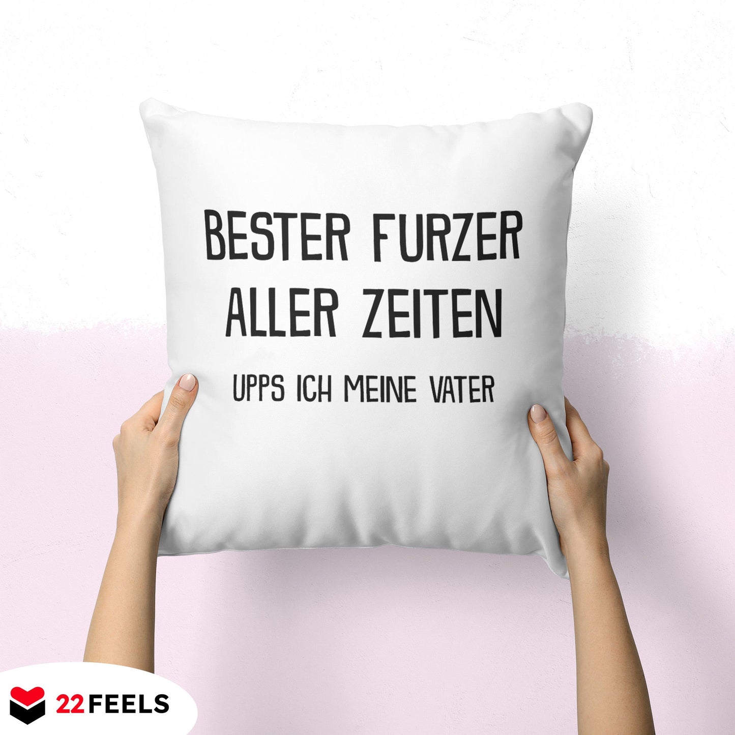 22Feels® Papa Geschenk - Kissen mit Spruch (Weiss 40x40cm)-Kissen Weiss 40x40-22Feels