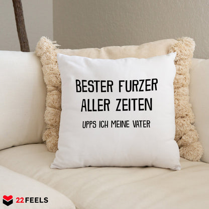 22Feels® Papa Geschenk - Kissen mit Spruch (Weiss 40x40cm)-Kissen Weiss 40x40-22Feels