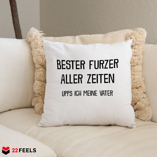 22Feels® Papa Geschenk - Kissen mit Spruch (Weiss 40x40cm)-Kissen Weiss 40x40-22Feels