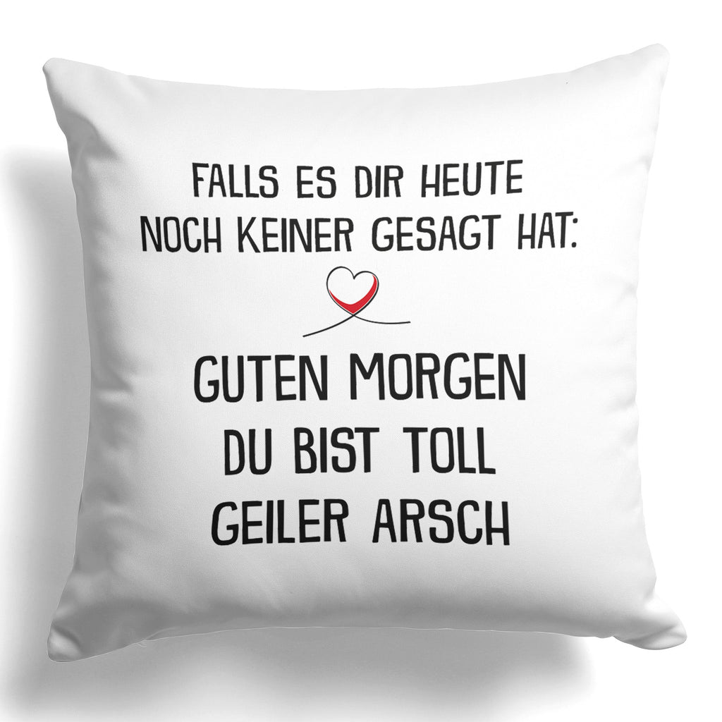 22Feels® Pärchen Geschenk zum Jahrestag, Hochzeitstag, Valentinstag etc. - Kissen mit Spruch (Weiss 40x40cm)-Kissen Weiss 40x40-22Feels