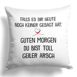 22Feels® Pärchen Geschenk zum Jahrestag, Hochzeitstag, Valentinstag etc. - Kissen mit Spruch (Weiss 40x40cm)-Kissen Weiss 40x40-22Feels