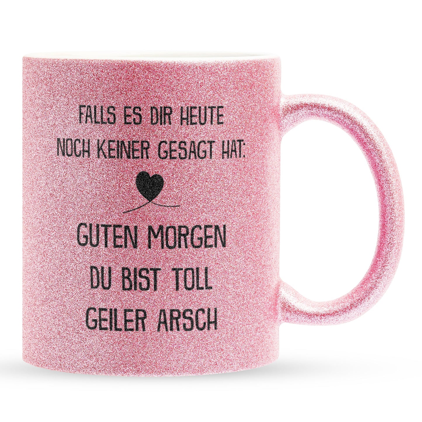 22Feels® Pärchen Geschenk zum Jahrestag, Hochzeitstag, Valentinstag etc. - Glitzertasse mit Spruch (Pink, 320ml)-Glitzertasse Pink 320ml-22Feels