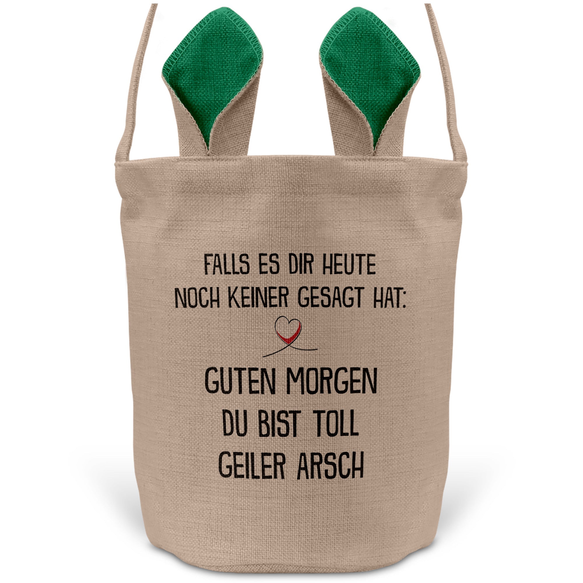 22Feels® Männer Frauen Osterkorb Ehefrau Ehemann Freund Freundin Ostern mit Henkel Ostergeschenk Tragetasche Ostern Deko Osternest Körbchen Hasenohren (Beige/Grün)-Ostern Tragetasche-22Feels