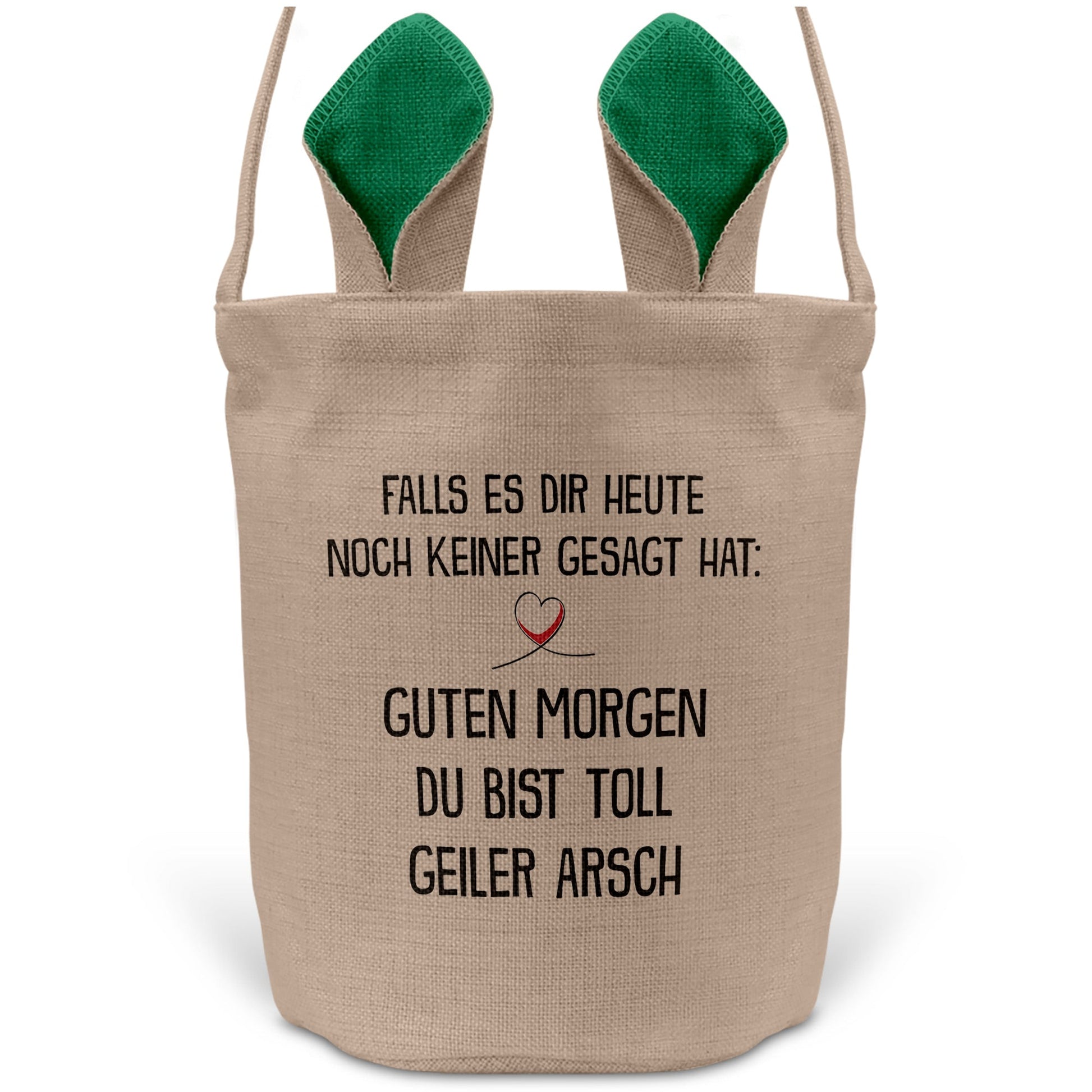 22Feels® Männer Frauen Osterkorb Ehefrau Ehemann Freund Freundin Ostern mit Henkel Ostergeschenk Tragetasche Ostern Deko Osternest Körbchen Hasenohren (Beige/Grün)-Ostern Tragetasche-22Feels