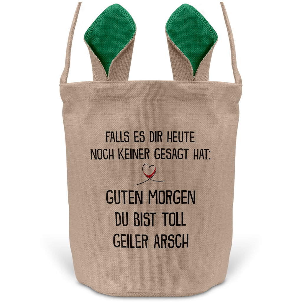 22Feels® Männer Frauen Osterkorb Ehefrau Ehemann Freund Freundin Ostern mit Henkel Ostergeschenk Tragetasche Ostern Deko Osternest Körbchen Hasenohren (Beige/Grün)-Ostern Tragetasche-22Feels
