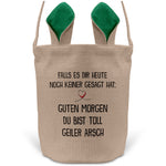 22Feels® Männer Frauen Osterkorb Ehefrau Ehemann Freund Freundin Ostern mit Henkel Ostergeschenk Tragetasche Ostern Deko Osternest Körbchen Hasenohren (Beige/Grün)-Ostern Tragetasche-22Feels