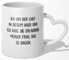 22Feels® Ehemann Geschenk zum Hochzeitstag, Valentinstag etc. - Tasse mit Spruch: Ich bin der Chef (Herzhenkel, Weiss, 320ml)-Tasse Weiss Herzhenkel 320ml-22Feels