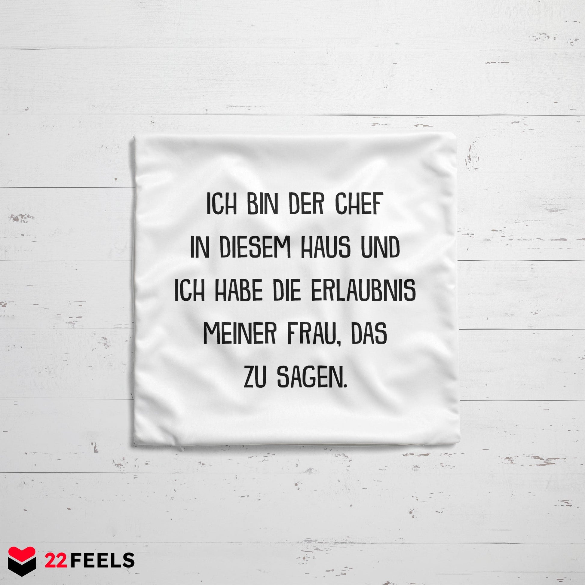 22Feels® Ehemann Geschenk zum Hochzeitstag, Valentinstag etc. - Kissen mit Spruch (Weiss 40x40cm)-Kissen Weiss 40x40-22Feels