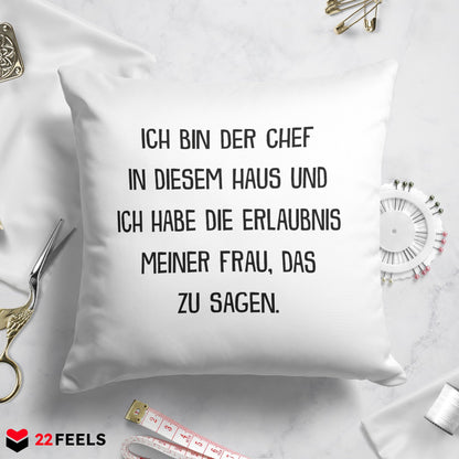 22Feels® Ehemann Geschenk zum Hochzeitstag, Valentinstag etc. - Kissen mit Spruch (Weiss 40x40cm)-Kissen Weiss 40x40-22Feels