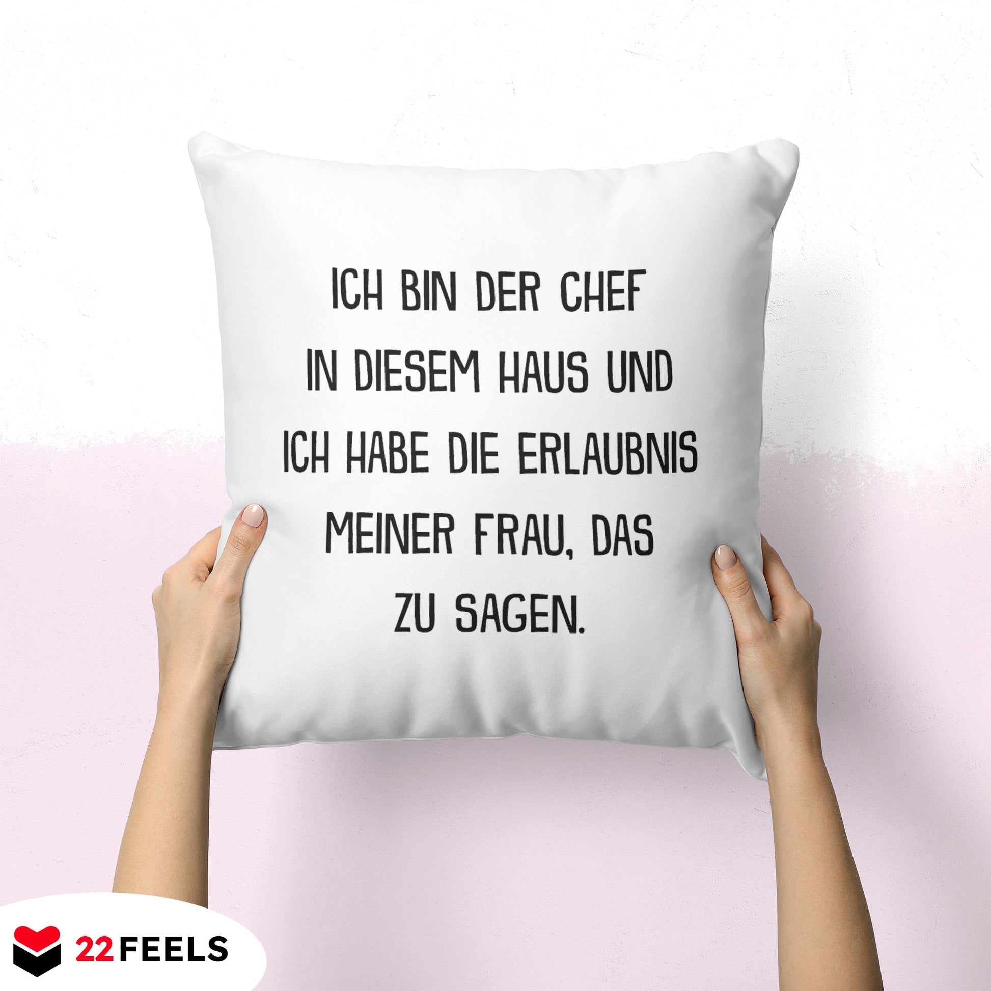 22Feels® Ehemann Geschenk zum Hochzeitstag, Valentinstag etc. - Kissen mit Spruch (Weiss 40x40cm)-Kissen Weiss 40x40-22Feels