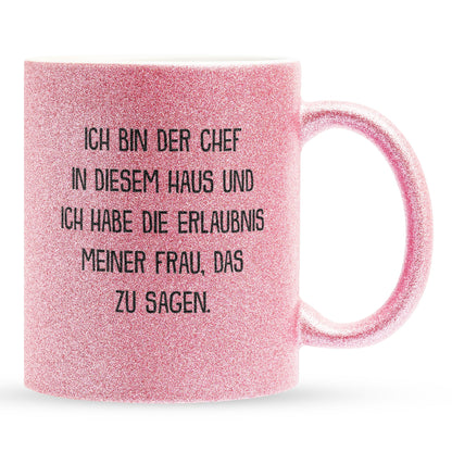 22Feels® Ehemann Geschenk zum Hochzeitstag, Valentinstag etc. - Glitzertasse mit Spruch (Pink, 320ml)-Glitzertasse Pink 320ml-22Feels