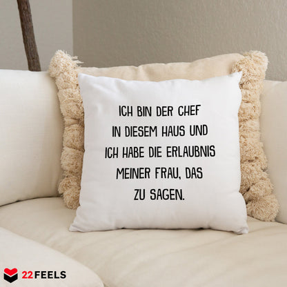 22Feels® Ehemann Geschenk zum Hochzeitstag, Valentinstag etc. - Kissen mit Spruch (Weiss 40x40cm)-Kissen Weiss 40x40-22Feels