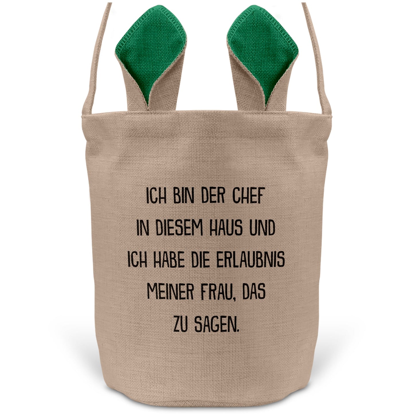 22Feels® Ehemann Osterkorb mit Henkel Ostergeschenk Tragetasche Ostern Deko Osternest Körbchen Hasenohren (Beige/Grün)-Ostern Tragetasche-22Feels