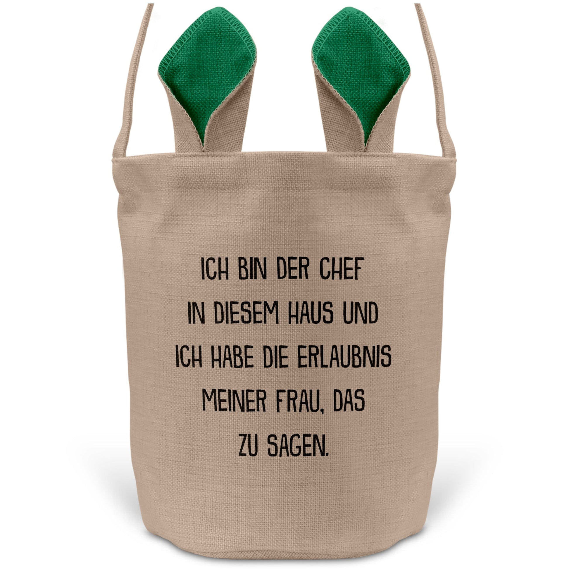 22Feels® Ehemann Osterkorb mit Henkel Ostergeschenk Tragetasche Ostern Deko Osternest Körbchen Hasenohren (Beige/Grün)-Ostern Tragetasche-22Feels