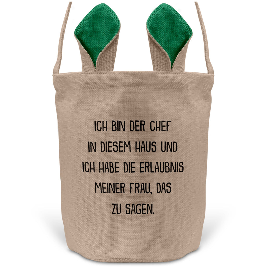 22Feels® Ehemann Osterkorb mit Henkel Ostergeschenk Tragetasche Ostern Deko Osternest Körbchen Hasenohren (Beige/Grün)-Ostern Tragetasche-22Feels