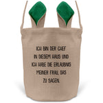 22Feels® Ehemann Osterkorb mit Henkel Ostergeschenk Tragetasche Ostern Deko Osternest Körbchen Hasenohren (Beige/Grün)-Ostern Tragetasche-22Feels