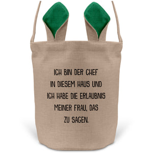 22Feels® Ehemann Osterkorb mit Henkel Ostergeschenk Tragetasche Ostern Deko Osternest Körbchen Hasenohren (Beige/Grün)-Ostern Tragetasche-22Feels