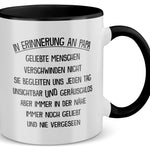 22Feels® Geschenk zum Andenken - Tasse mit Spruch: In Erinnerung An Papa (Weiss-Schwarz, 320ml)-TwoTone Tasse Weiss-Schwarz 320ml-22Feels