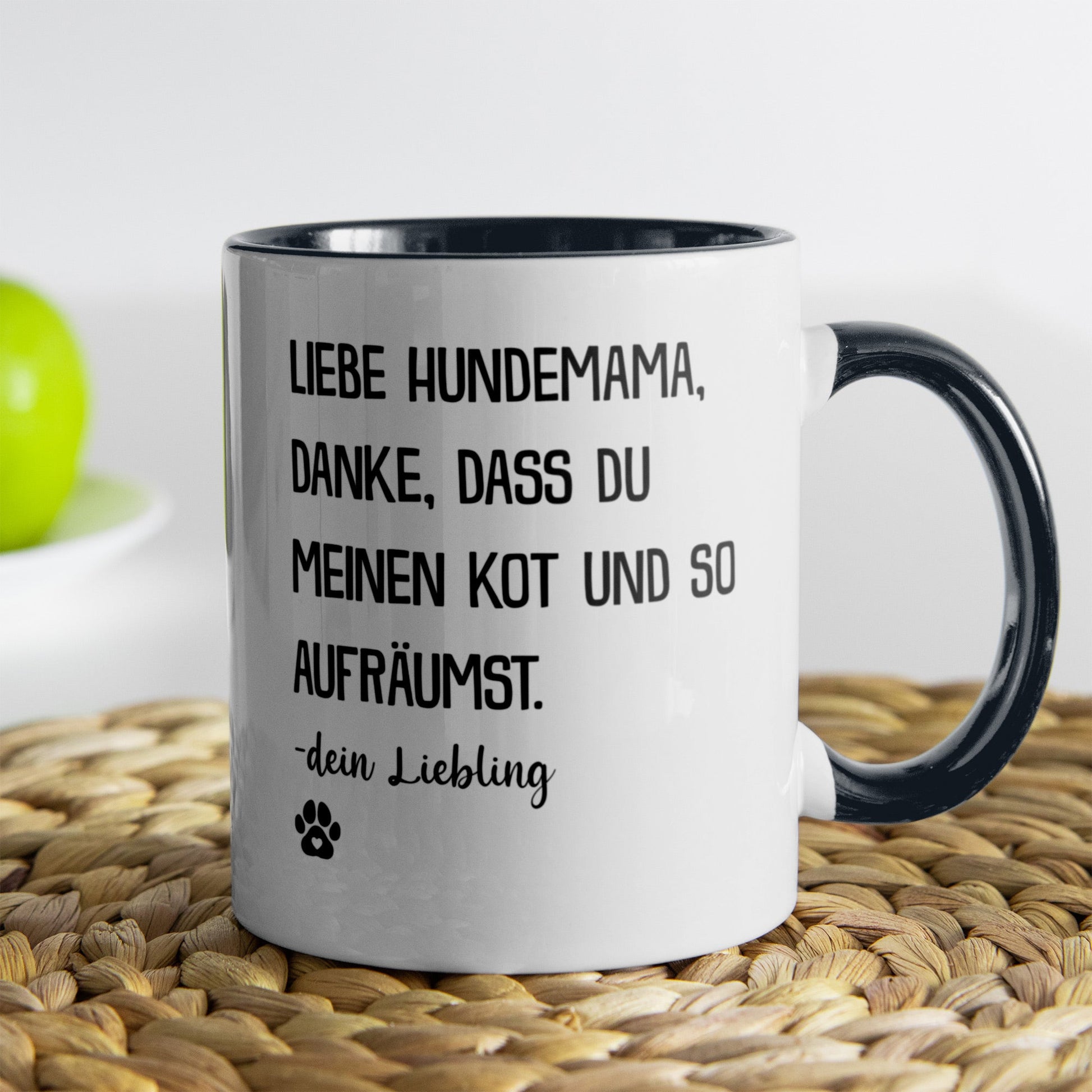 22Feels® Hundemama Geschenk - Tasse mit Spruch (Weiss-Schwarz, 320ml)-TwoTone Tasse Weiss-Schwarz 320ml-22Feels