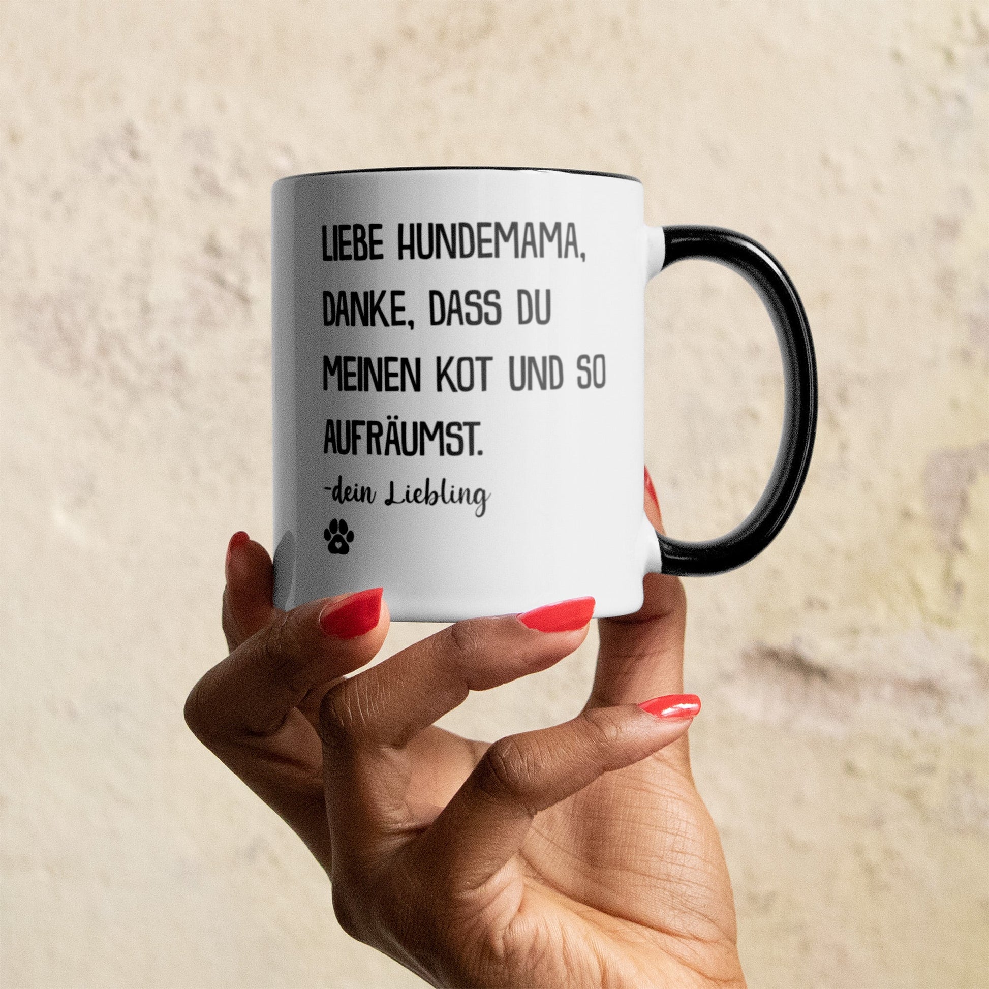 22Feels® Hundemama Geschenk - Tasse mit Spruch (Weiss-Schwarz, 320ml)-TwoTone Tasse Weiss-Schwarz 320ml-22Feels