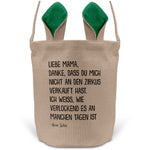 22Feels® Mama Osterkorb von Sohn Mutter mit Henkel Ostergeschenk Tragetasche Ostern Deko Osternest Körbchen Hasenohren (Beige/Grün)-Ostern Tragetasche-22Feels