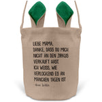 22Feels® Mama Osterkorb von Tochter Mutter mit Henkel Ostergeschenk Tragetasche Ostern Deko Osternest Körbchen Hasenohren (Beige/Grün)-Ostern Tragetasche-22Feels