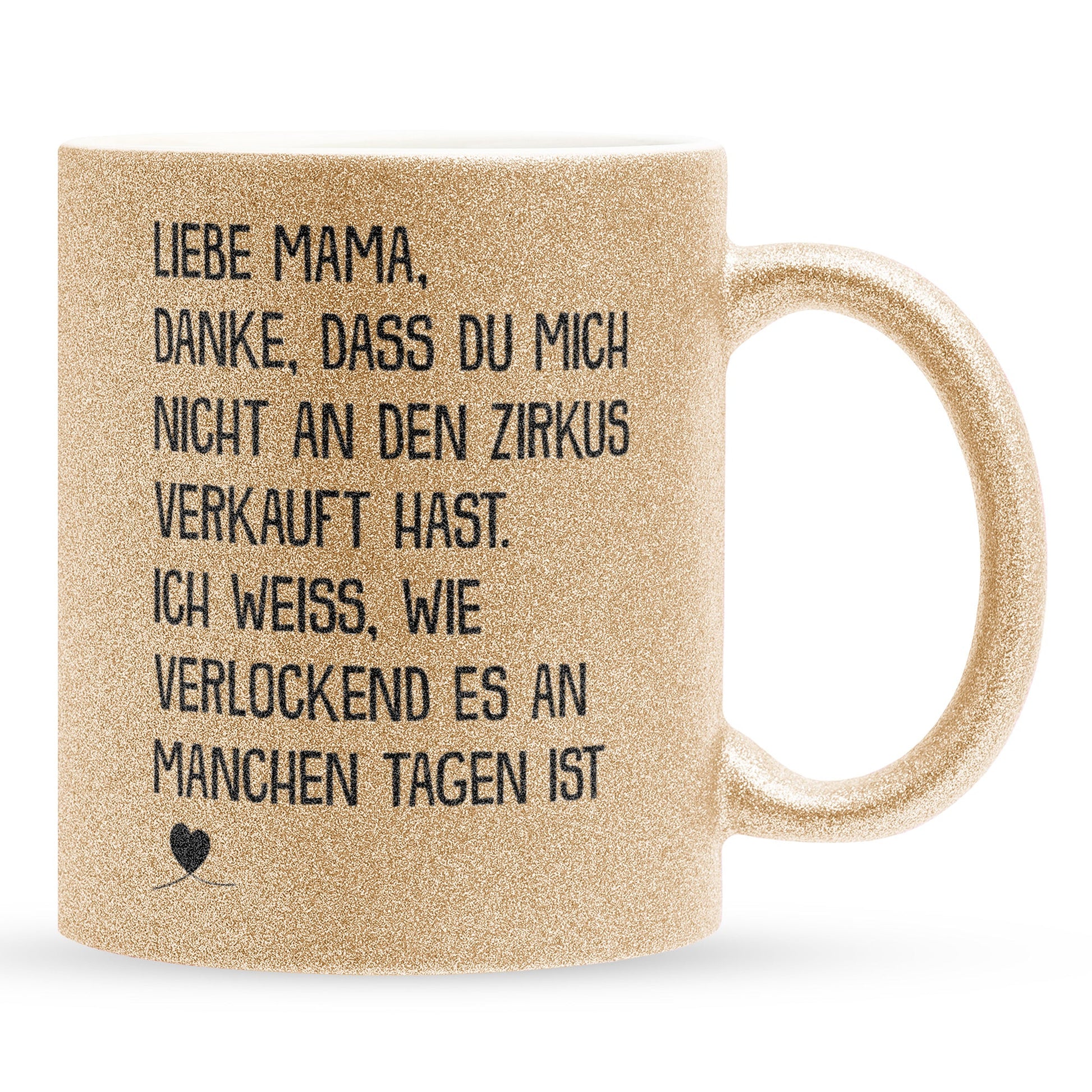 22Feels® Mama Geschenk - Glitzertasse mit Spruch (Gold, 320ml)-Glitzertasse Gold 320ml-22Feels